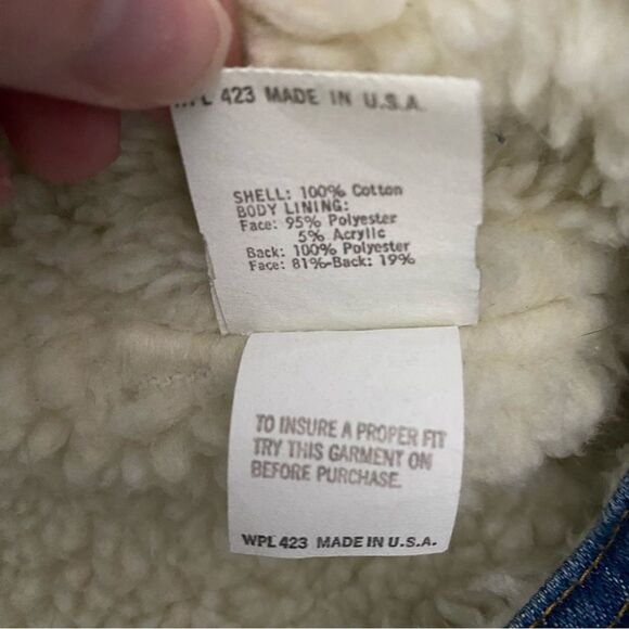 Vintage Levi’s 70s Fleece Lined Button Up Orange Tab Denim Vest - Picture 7 of 7